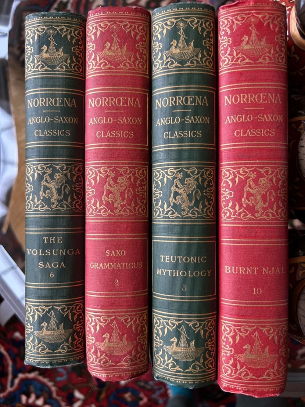 4 Antique Norroena Anglo-Saxon Classics memorial edition books